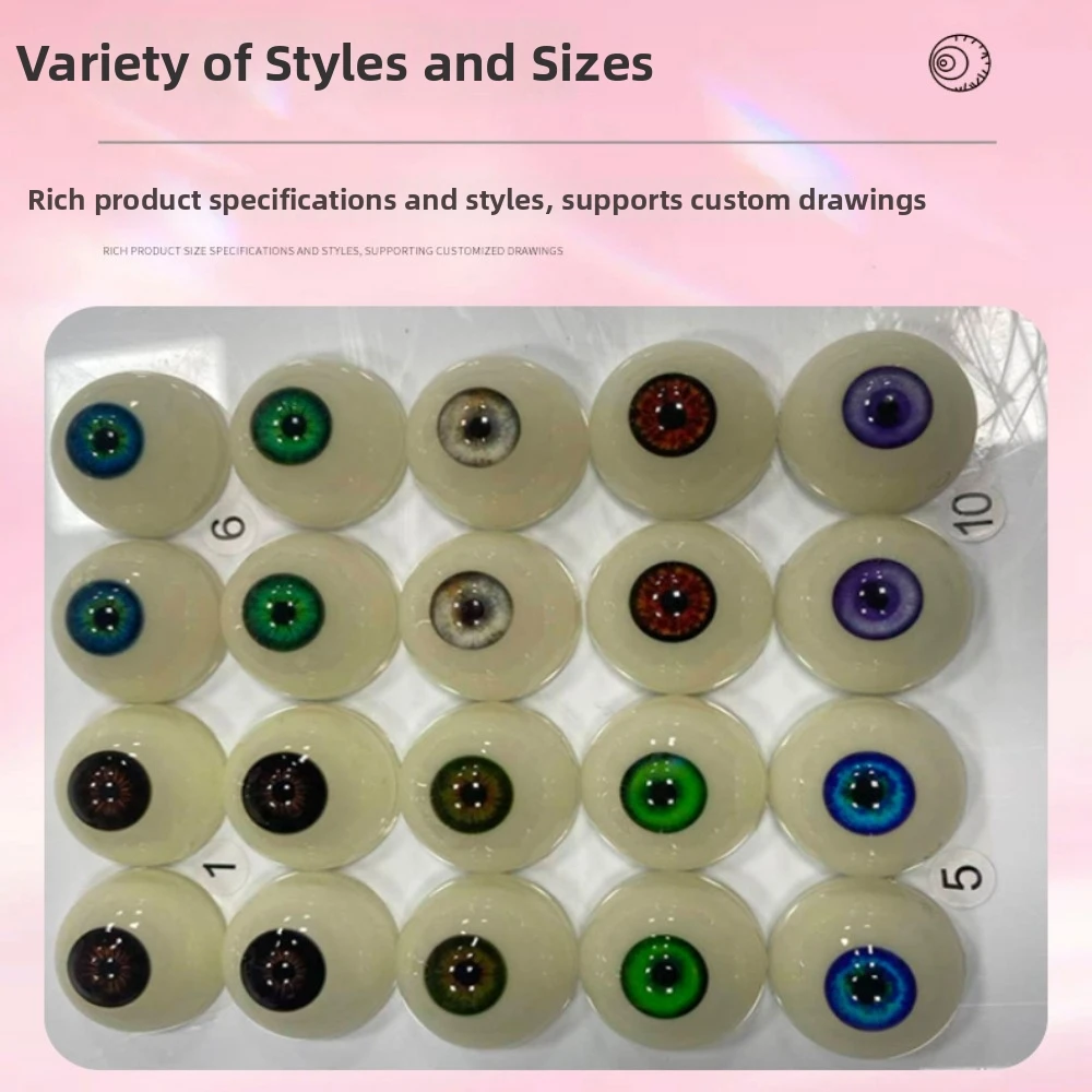 1pair 20mm Acrylic Fake Eyes Eyeballs with 3 Dimensional Fitting Eye 10 Styles DIY Making Crafts Safety Animal Accessories