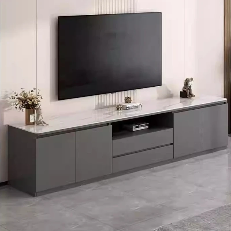 

Light Luxury Rock Slab Durable TV Cabinet Simple Modern Solid Wood Storage Cabinet Hermoso Y Elegante Living Room Furniture