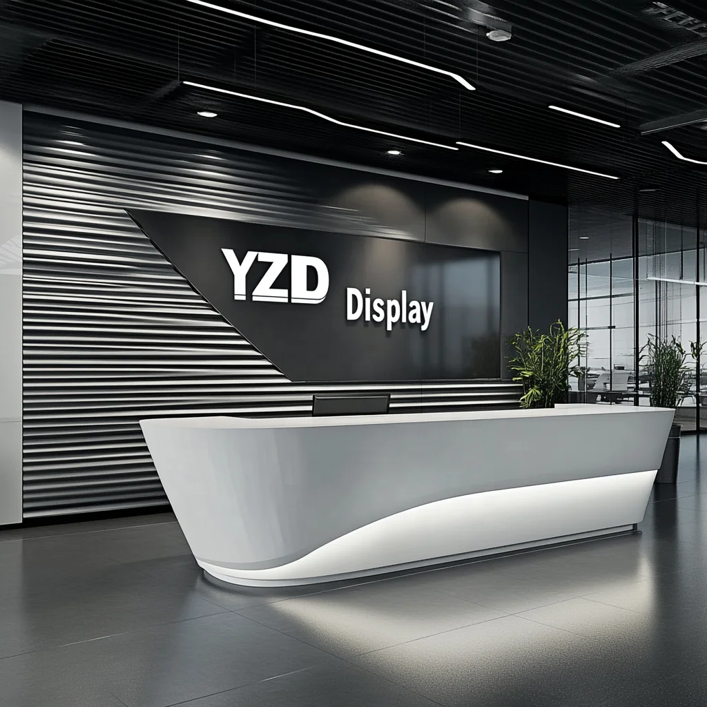 

Customized.Crystal Shaped Modern Design Office Counter Table Commercial Reception Desk European Style Hotel Front Desk