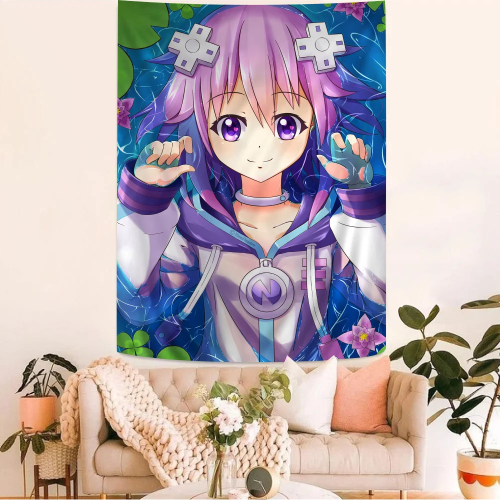 Official Neptunia Hippie Wall Hanging Tapestries For Living Room Home Dorm Decor Kawaii Room Decor