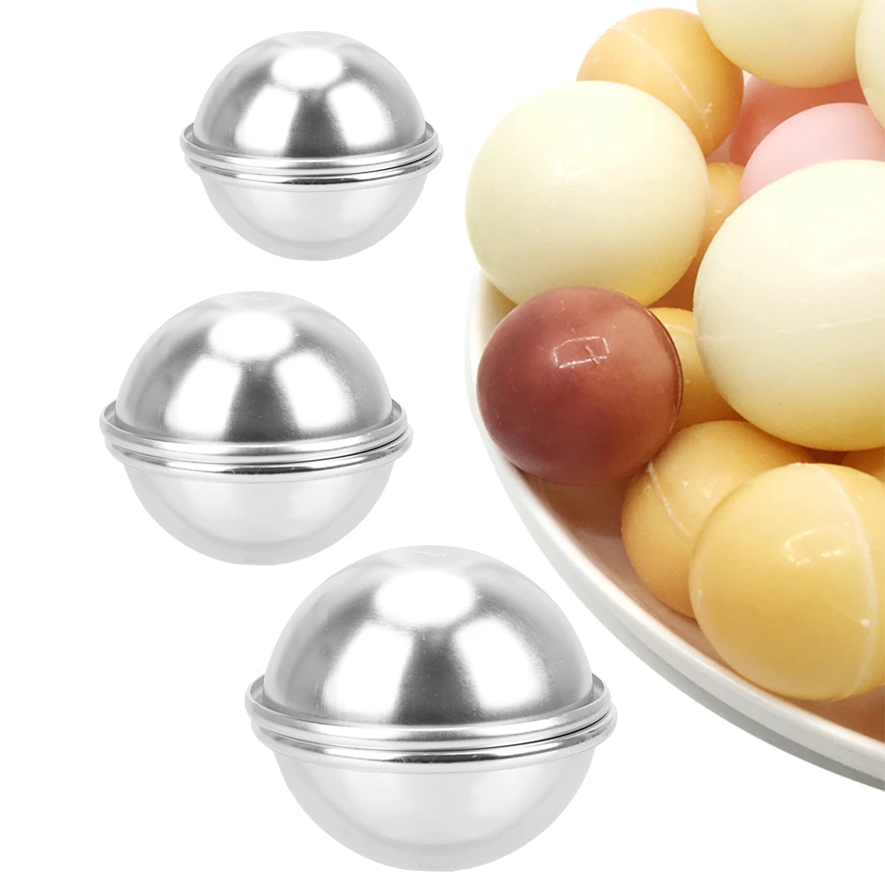 6 pcs Ice Cream Cake Mould Aluminum Alloy Semicircle Sphere Shape Baking Mold DIY Tool Bath Bomb Shape