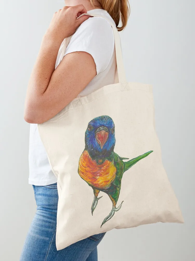 Rainbow Lorikeet Tote Bag Eco bag Woman shopper bag Cloth bags canvas shopping