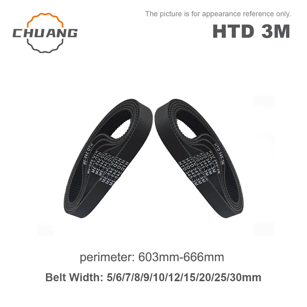 HTD 3M Timing Belt Perimeter 603~666mm Width 6/10/15/20/25/30mm 3M Synchronous belt drive belt