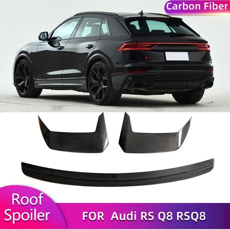 

Carbon Fiber Car Rear Roof Spoiler Wings For Audi RS Q8 RSQ8 Sport Utility 4-Door 2020-2023 Auto Racing Rear Roof Wing Lip