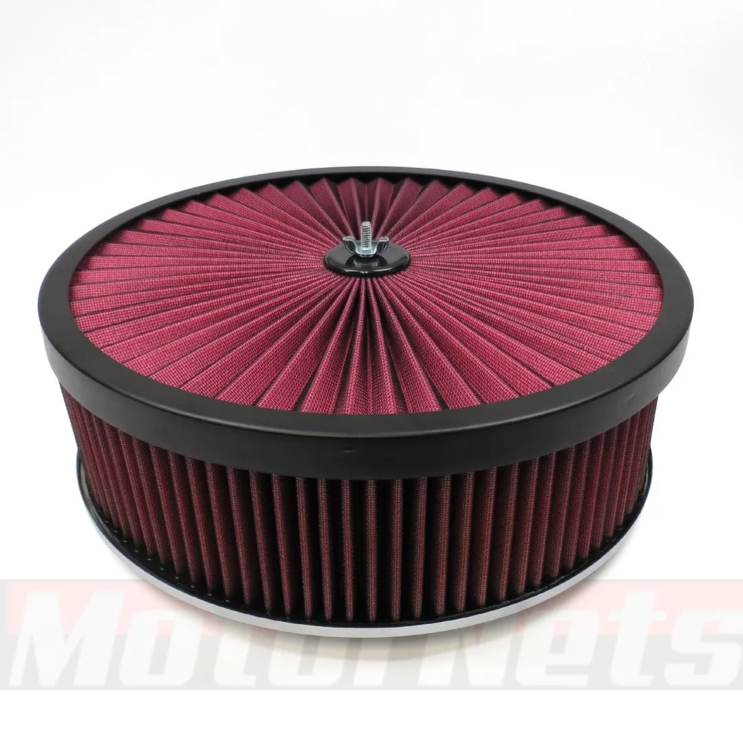 

Black Trim Super Flow 14x4 Air Cleaner Dominator 7-5/16" Base Washable SBC BBC