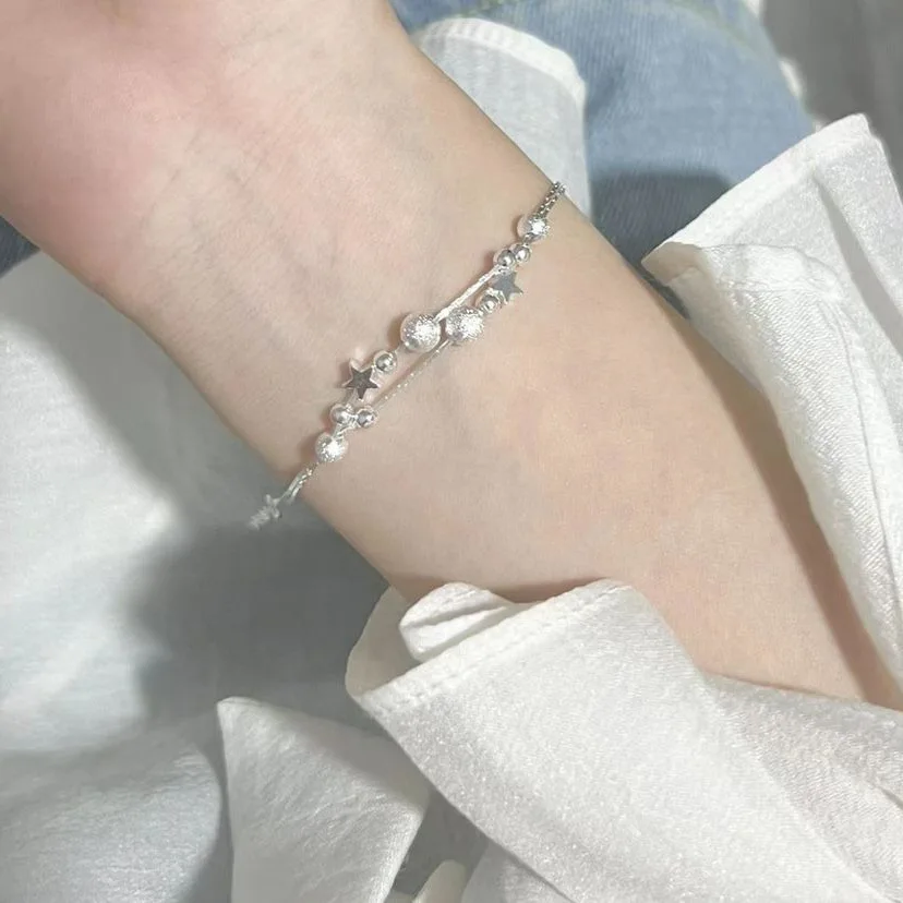 925 Sterling Silver Beautiful Stars Bracelets For Women Korean Fashion Designer Adjustable Bead Bracelet Luxury Original Jewelry