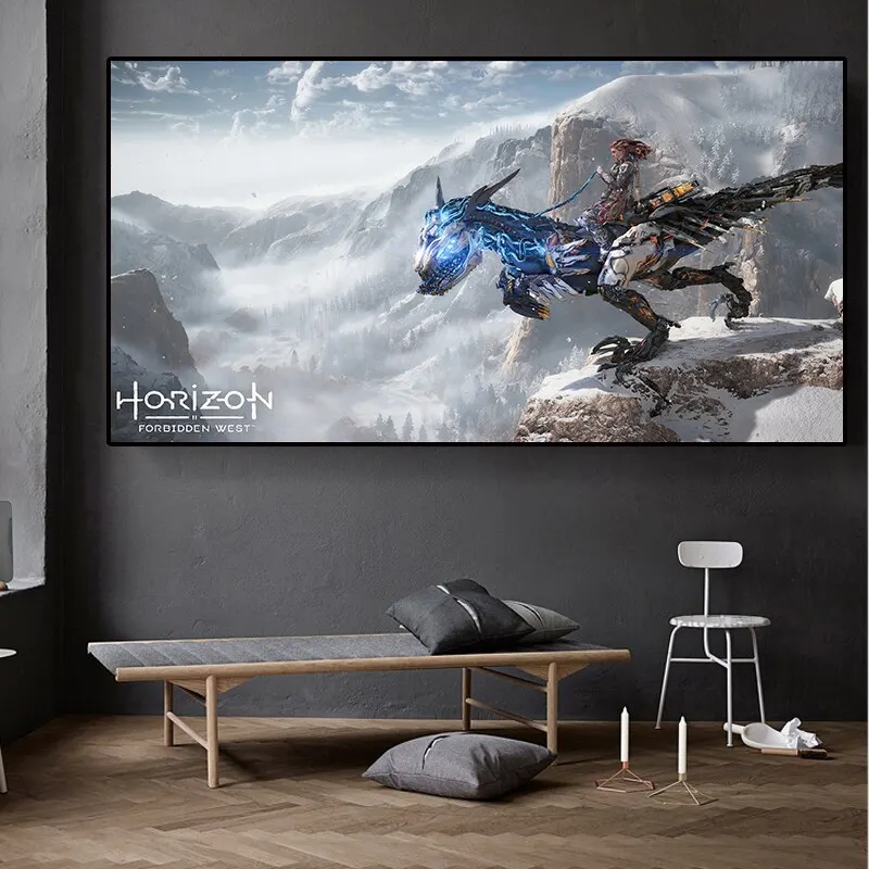 Horizon Zero Dawn Forbidden West Canvas Print - Video Game Wall Art Poster for Living Room & Kids Bedroom Decor