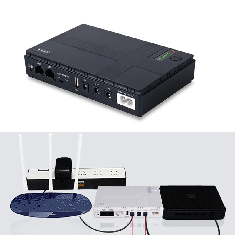 Uninterruptible Power Supply for Dc 5V, 9V, 12V Mini UPS Battery Backup Large Capacity for CCTV & Modem Equipment Wifi Router