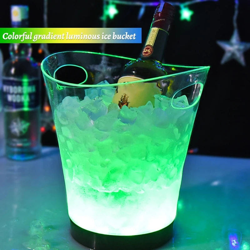 7 Colors Changing Champagne Wine Ice Bucket for Bar Club Theme Pub Beer Juice Drop Shipping