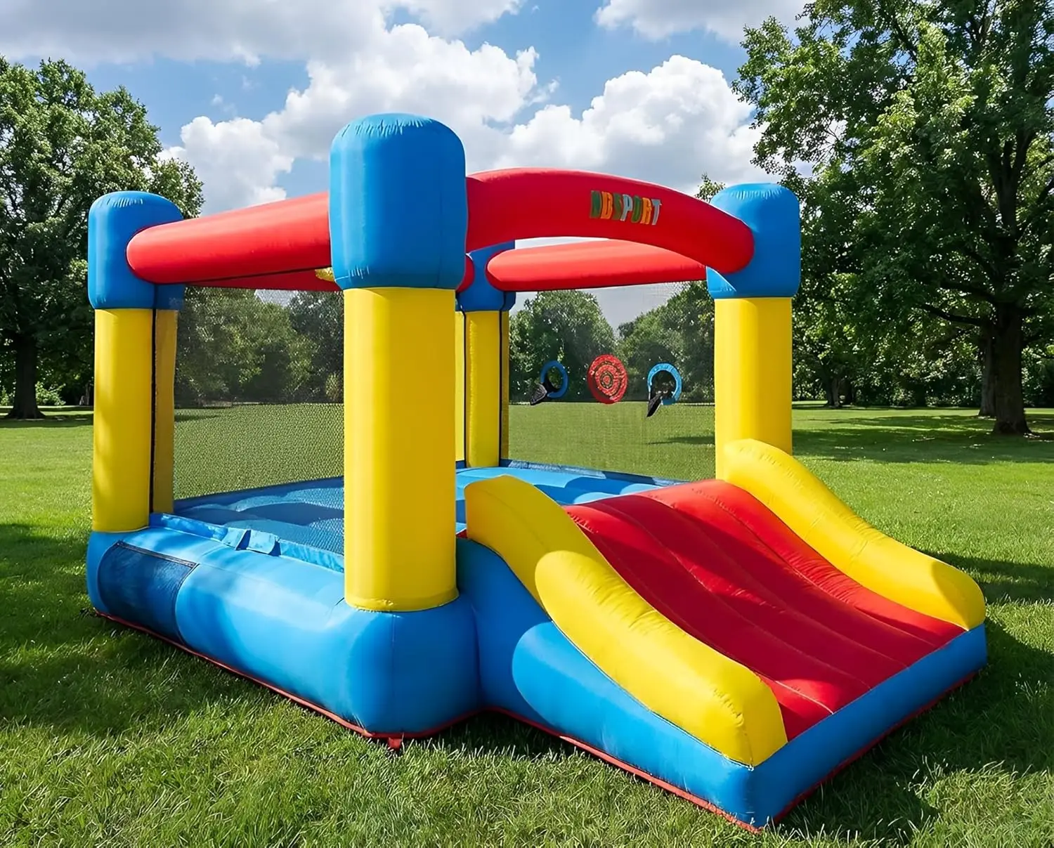 Castillo Inflable Extra Grande de 6.7x8.4 pies con Tobogán para Niños de 3 a 8 Años (Niños Grandes), Incluye Soplador - Perfecto para Fiestas en el Patio Trasero y Regalo de Cumpleaños