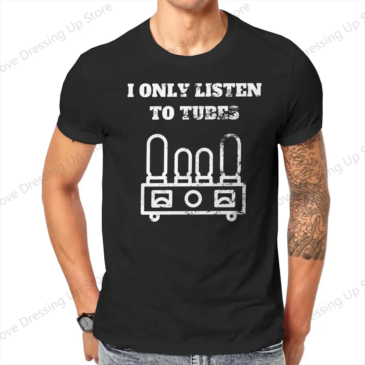 Vacuum Tube Amplifier Retro Vintage Tshirt Homme Men's Clothes Cotton T Shirt For Men