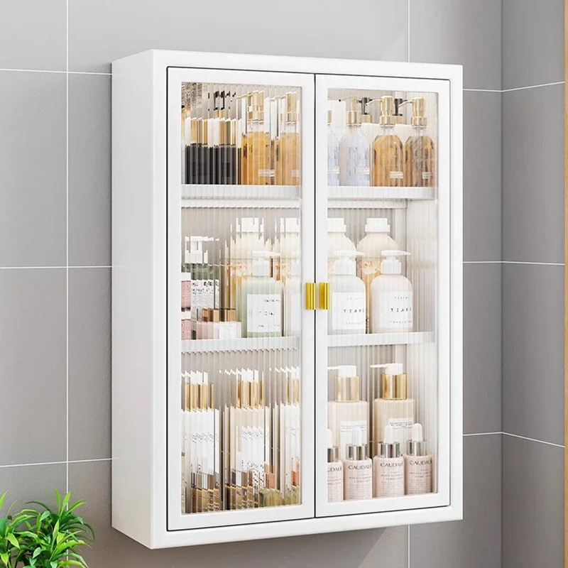 Toilet Storage Bathroom Cabinet Perfume Mirror Shelves Vanity Accessories Cupboard Over Wall Luxury Colchones Home Furniture