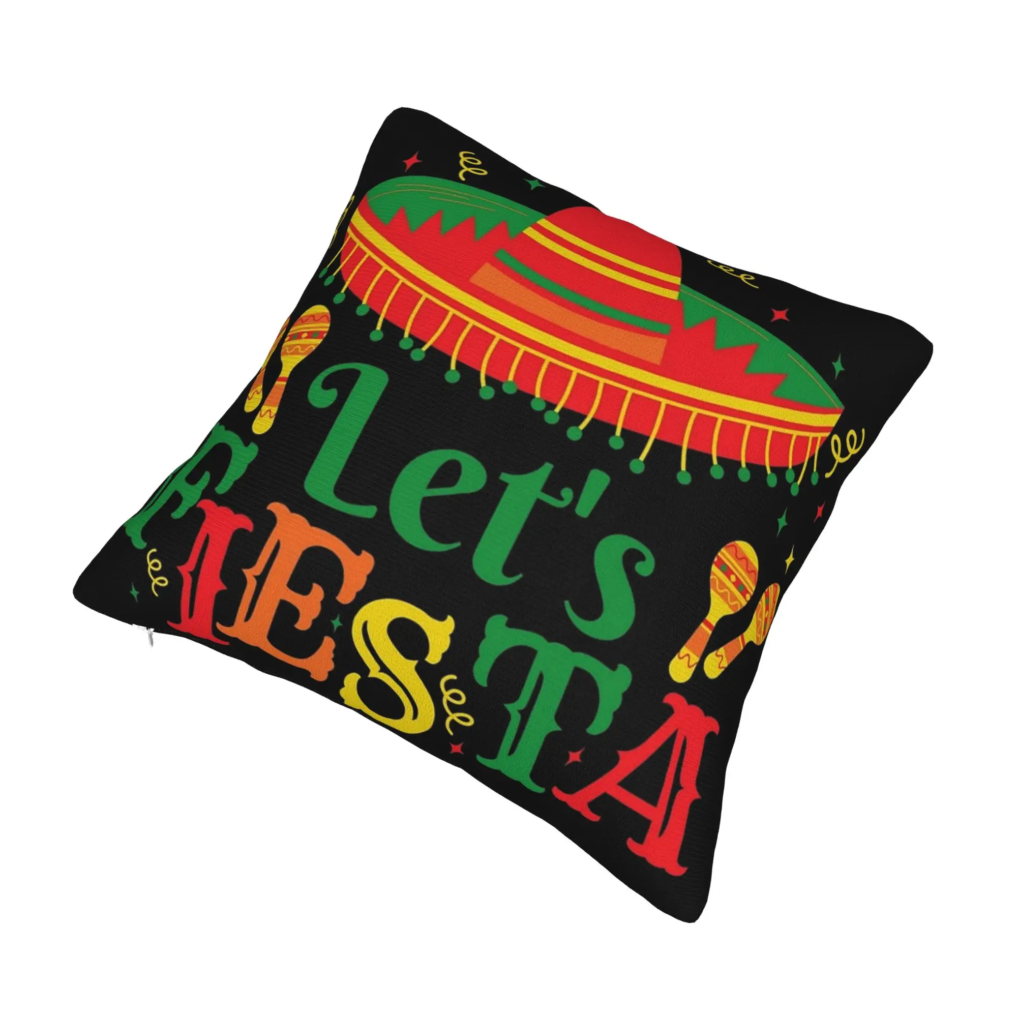 Let's Fiesta Cinco De Mayo  Pillow Covers Product Soft Cushion Cover Decor  Pillow Case Cover Sofa Multiple Sizes