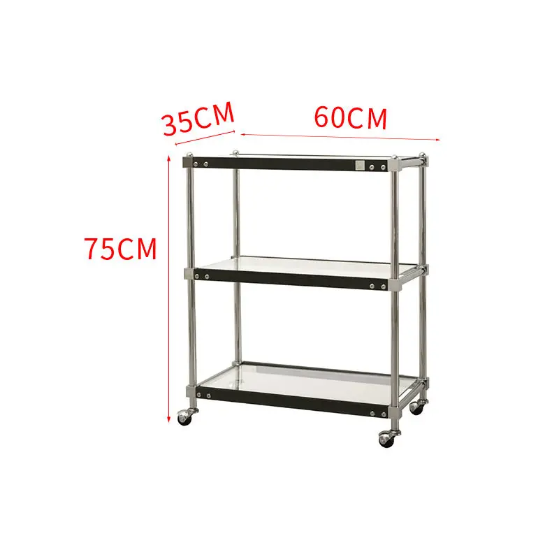Medieval solid wood cart rack, multi-layer storage, floor-to-ceiling retro home storage rack, display rack, movable side table