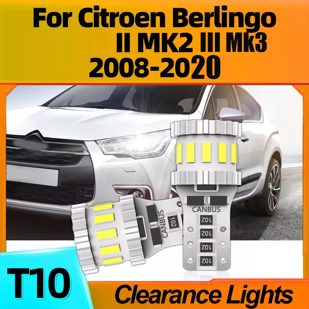 

T10 W5W Super Bright LED Clearance Lights For Citroen Berlingo I MK1 II MK2 III Mk3 1996-2013 2014 2015 2016 2017 2018 2019 2020