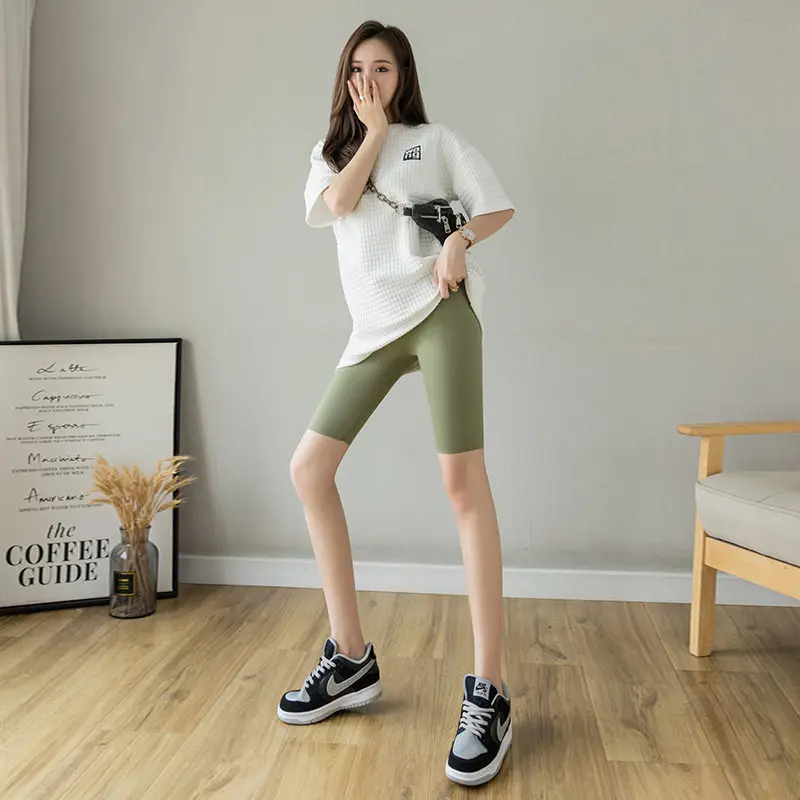 Nieuwe Klein Blue Vijfkwart arkskin dames yogabroek hoge taille afslanken heup tillen fietsen orts lente