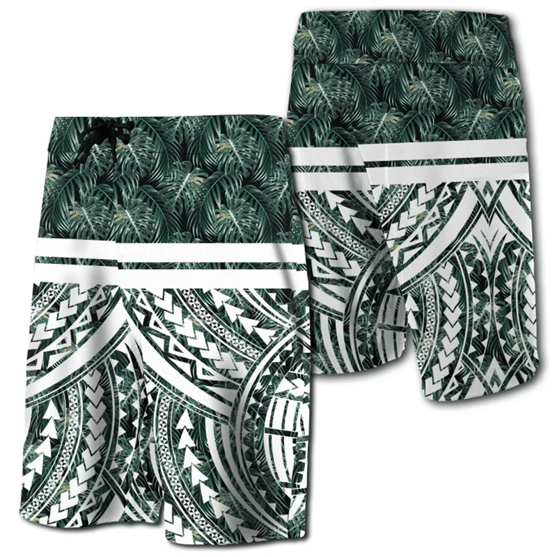 2024 Men Beach Shorts Hawaii Summer Tropical Polynesian Kanaka Women Board Shorts 3D Print Swim Trunks Ropa Hombre Short Pants