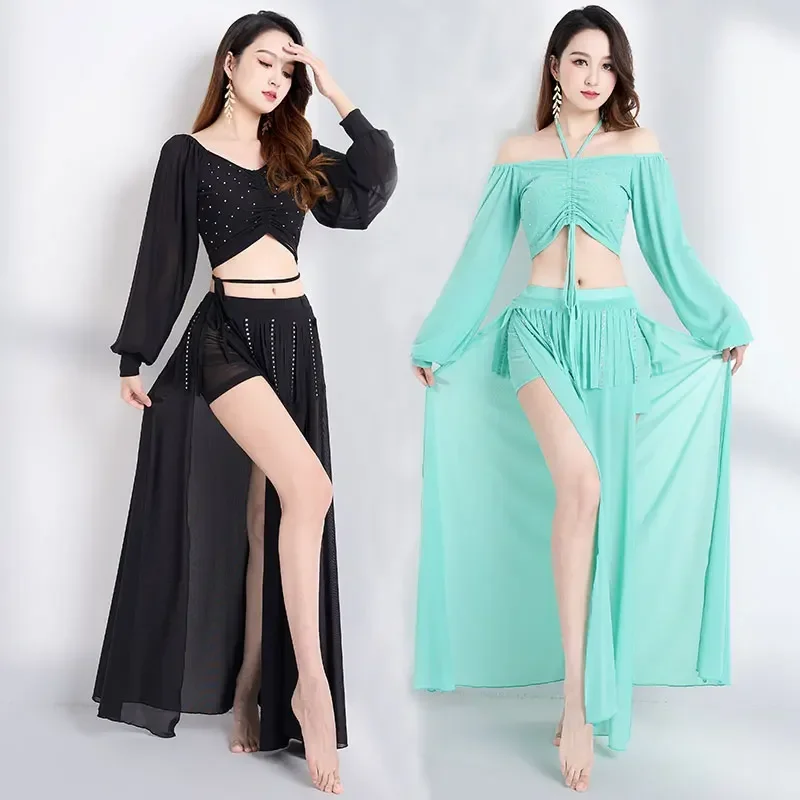 

Belly dance pants set practice suit Eastern performance fashion costume Stage dance Indian skirt set