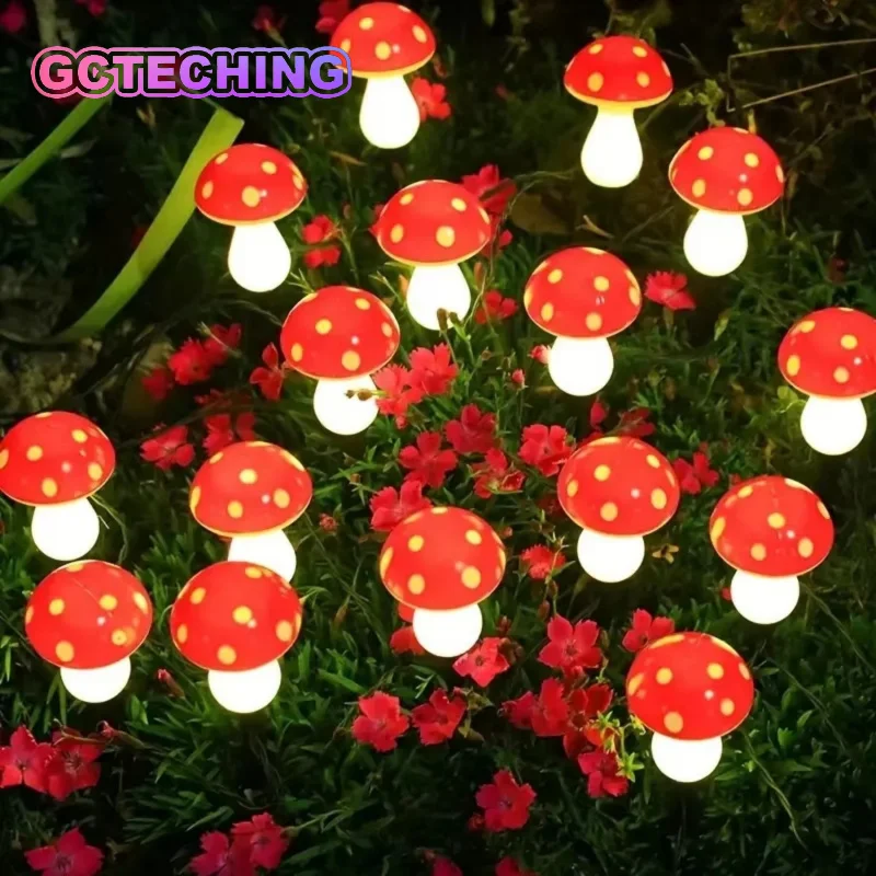 luzes-solares-para-exterior-luzes-decorativas-em-forma-de-cogumelo-para-jardim-luzes-solares-a-prova-d'Agua-para-exterior