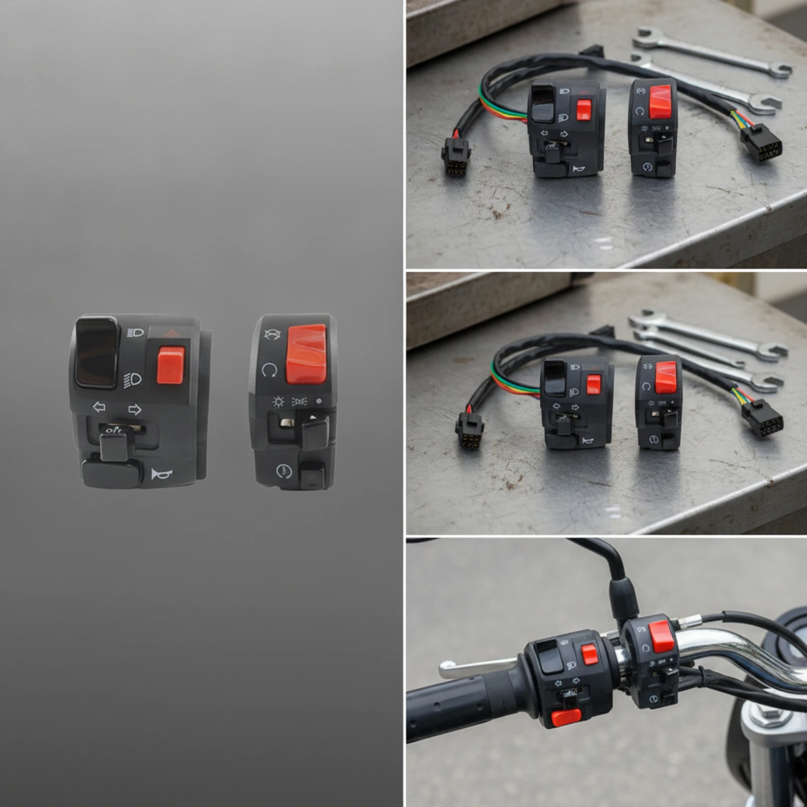 Motorcycle Handlebar Control Switch Compact Motorcycle Handlebar Switch Assembly Easy to Install Long-Lasting for Motorcyclists