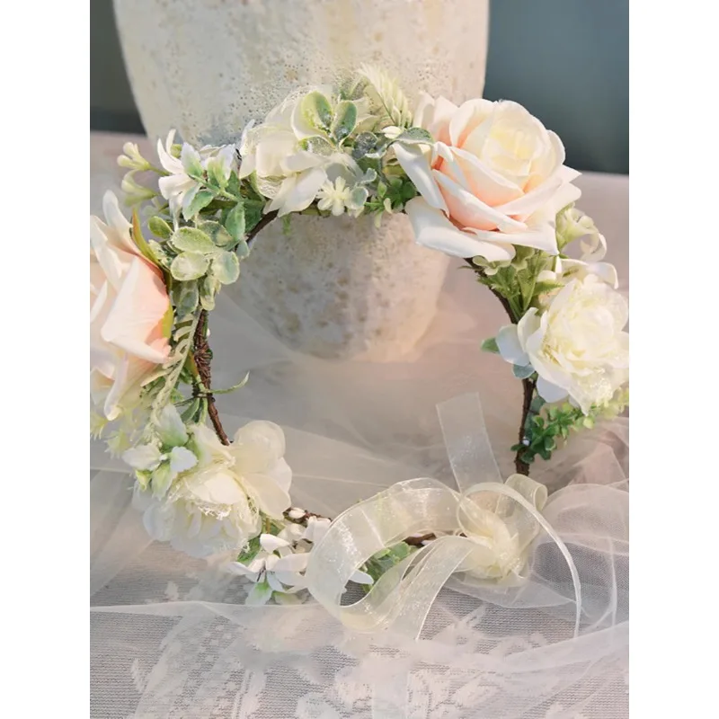 

Forest Style Fresh Artificial Flower Wreath Bride's Wedding Dress Hair Accessories Artificial Flower Decoration