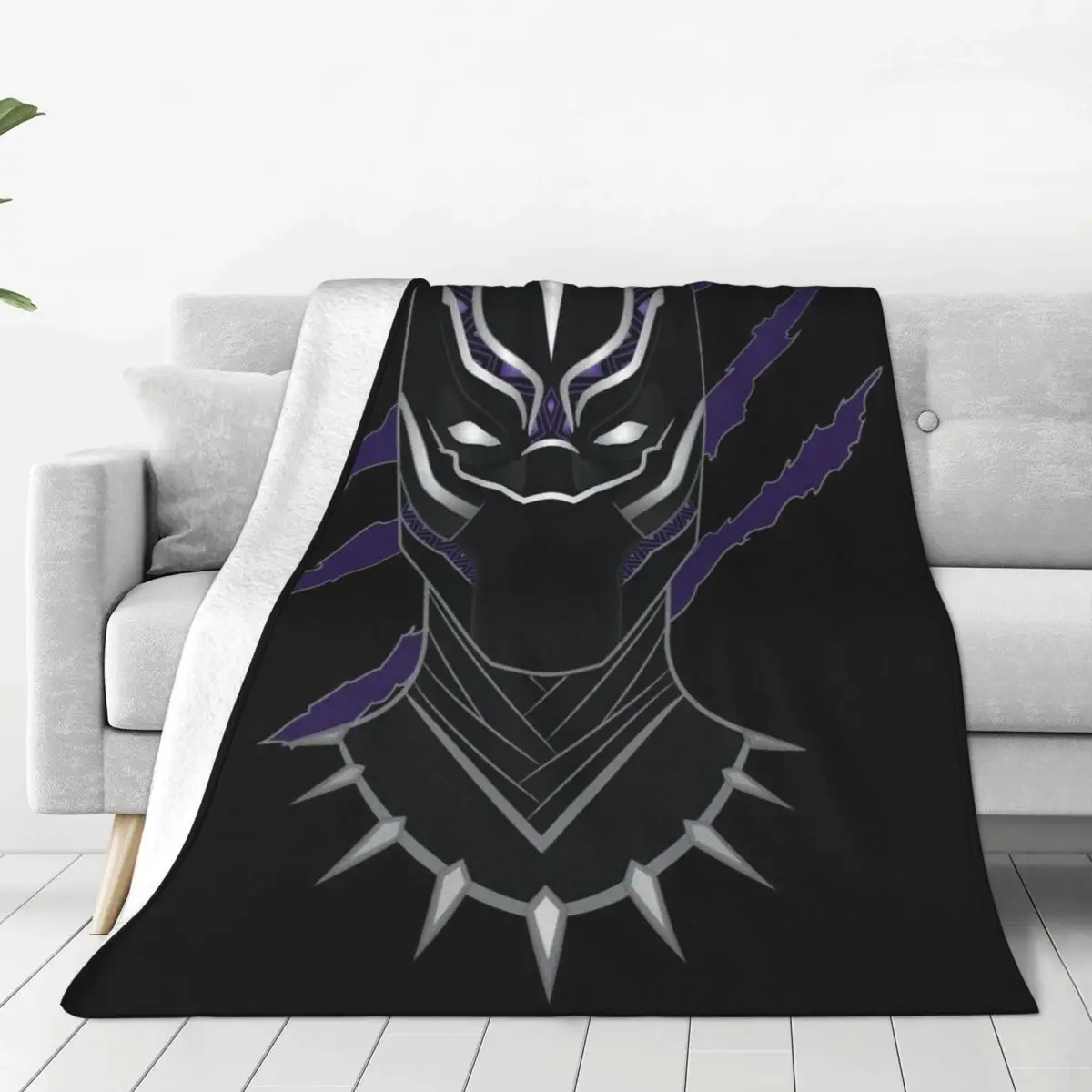 

Custom Black Panther Movie Blankets Warm Flannel Throw Blanket for Bedroom Office Bedspreads