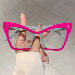 KAMMPT Vintage Leopard Trends Frames Women Fashion Brand Decor Eyeglasses Popular Oversize Photo Multi Color Ladies Eyewear