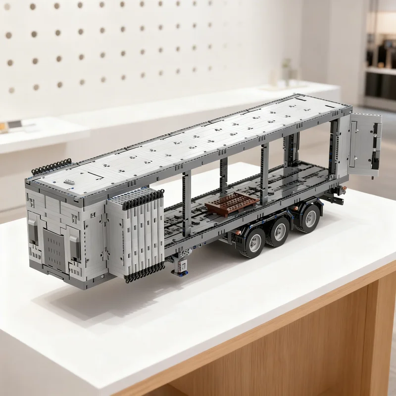 

4900pcs MOC Trailer With Sliding Curtains Technical Model Building Blocks Creative Display Gift Collectible Decor Kids Premium