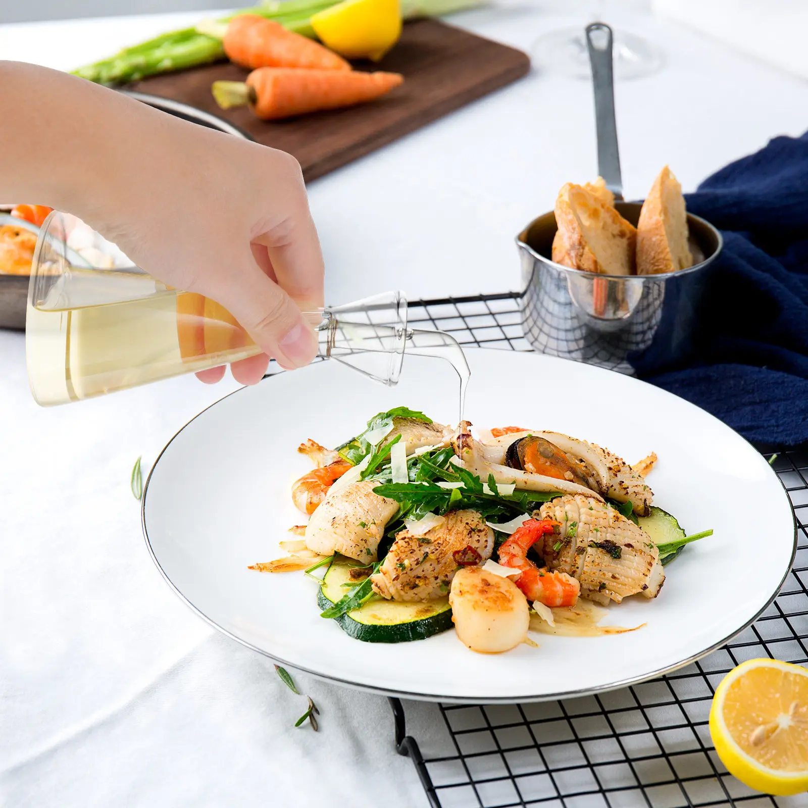 

125Ml Oil and Vinegar Dispenser Glass Bottle Perfect Pour Spout No Kitchen Oil Dispenser Bottle for Cooking Lovers