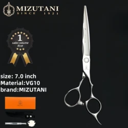 MIZUTANI berber makası 6.5-7.0 inç VG10 malzeme profesyonel kuaför makas berber high-end saç makas araçları