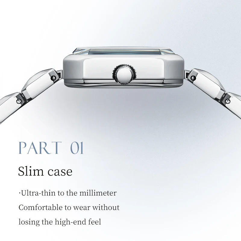 MARK FAIRWHALE 3160 Women Square Watch Luxury Quartz Movement Fashion Bracelet Clock Ladies Watches