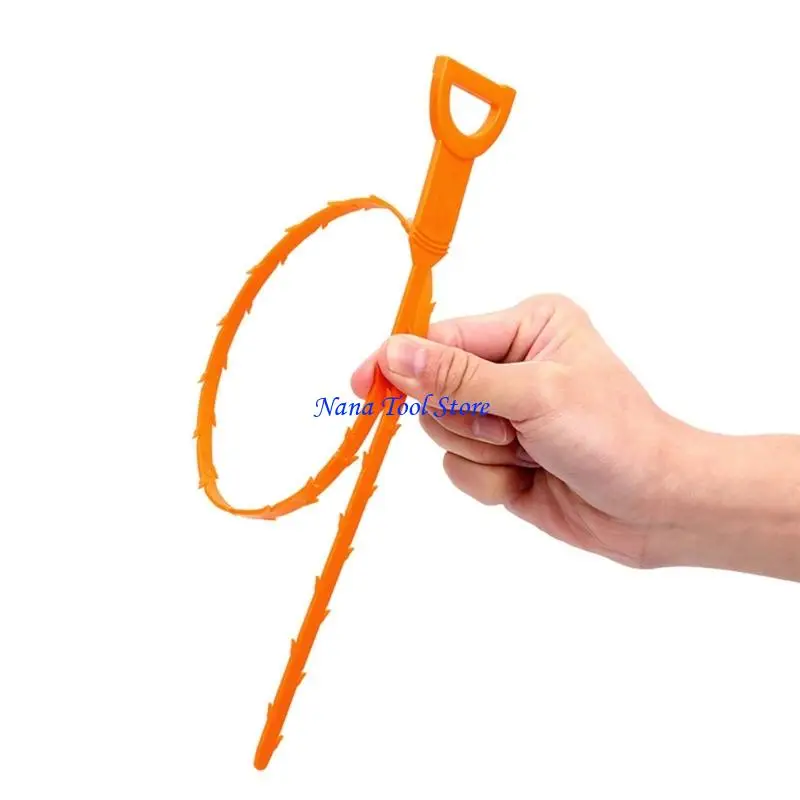 31GJ Reusable Drain Cleaner Spirals Barbs Design U Shaped Grip Bathroom Kitchen Pipe