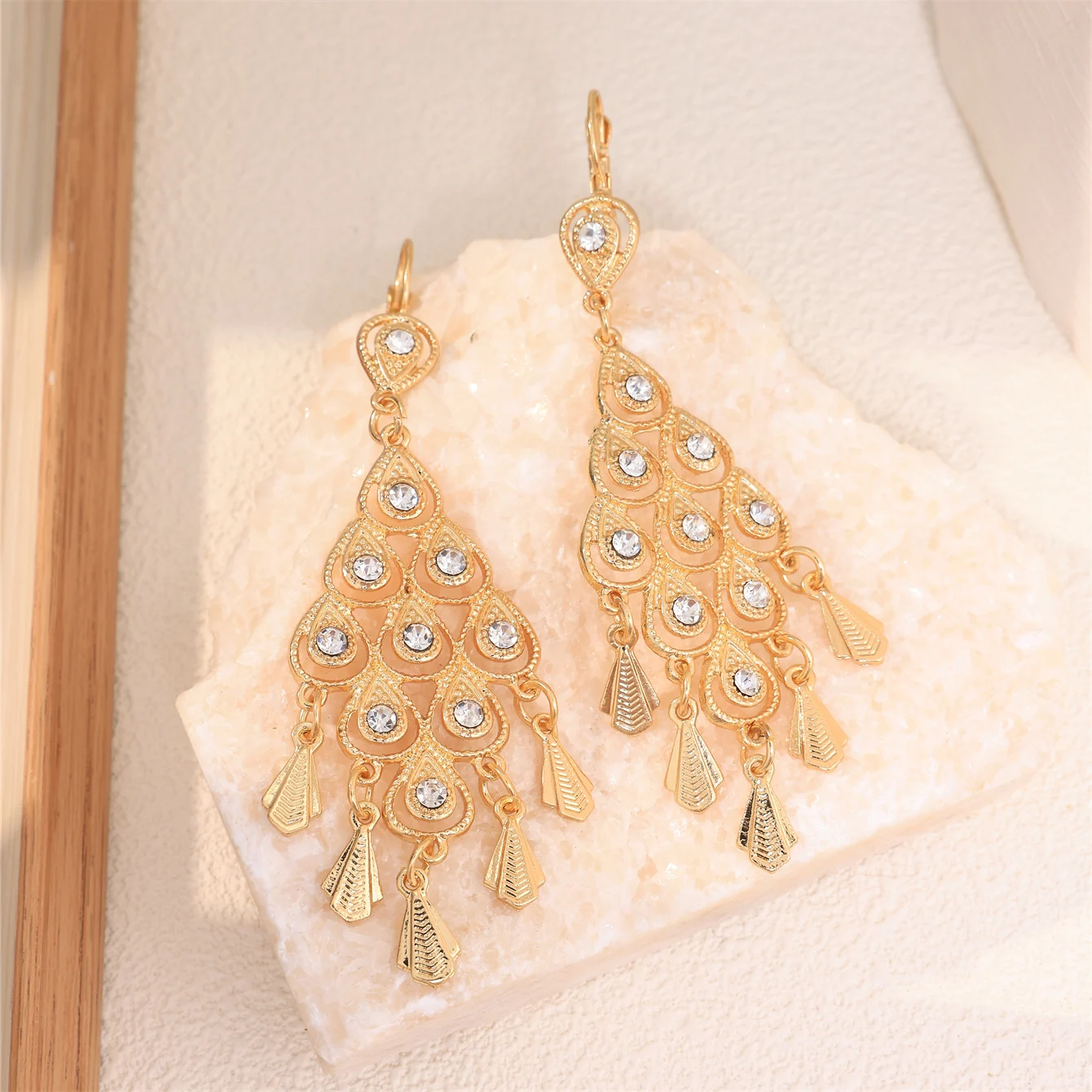 Moroccan Zinc Alloy Rhinestone Earrings Bridal Wedding Accessories Designed With Unique Patterns Party Gift Jewelry