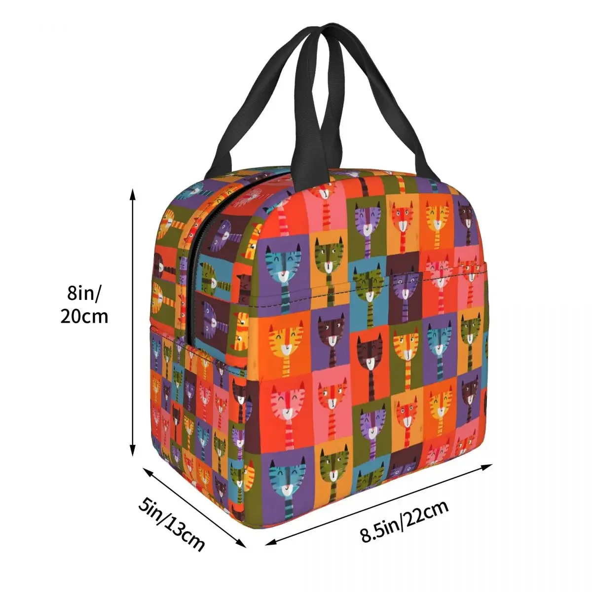 Smug Cat Pattern Cooler Lunch Box Mountaineering Thermal Insulation Portable Food Bag