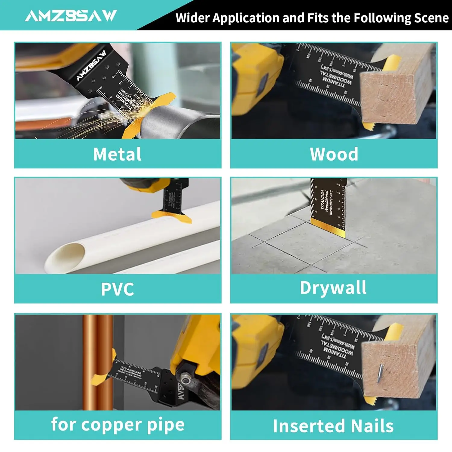 Jeu de lames de scie oscillantes, 110 pièces, pour métaux, bois, plastique, Kit d'accessoires multi-outils à dégagement rapide
