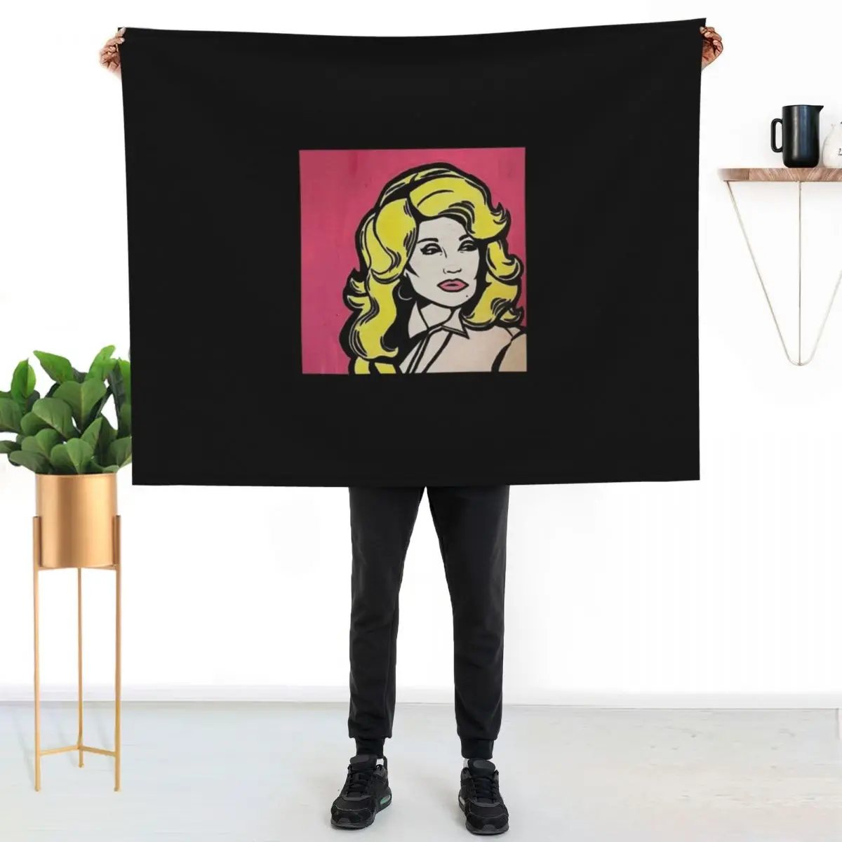 Dolly Parton Pop Art Tote Bag Throw Blanket Reusable Durable Soft Blanket for All Seasons