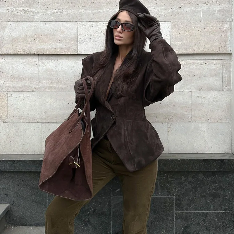 2025 가을 여성용 신상 트렌디 플립 칼라 허리 스트랩 코트