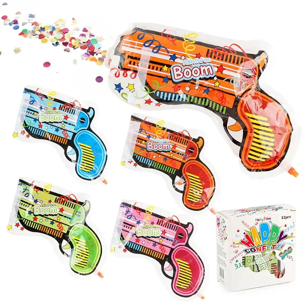 

12Pcs Fireworks Gun, Handheld Confetti Self-Inflating Confetti Gun, Multicolor Confetti Supplies for Parties and Celebrations