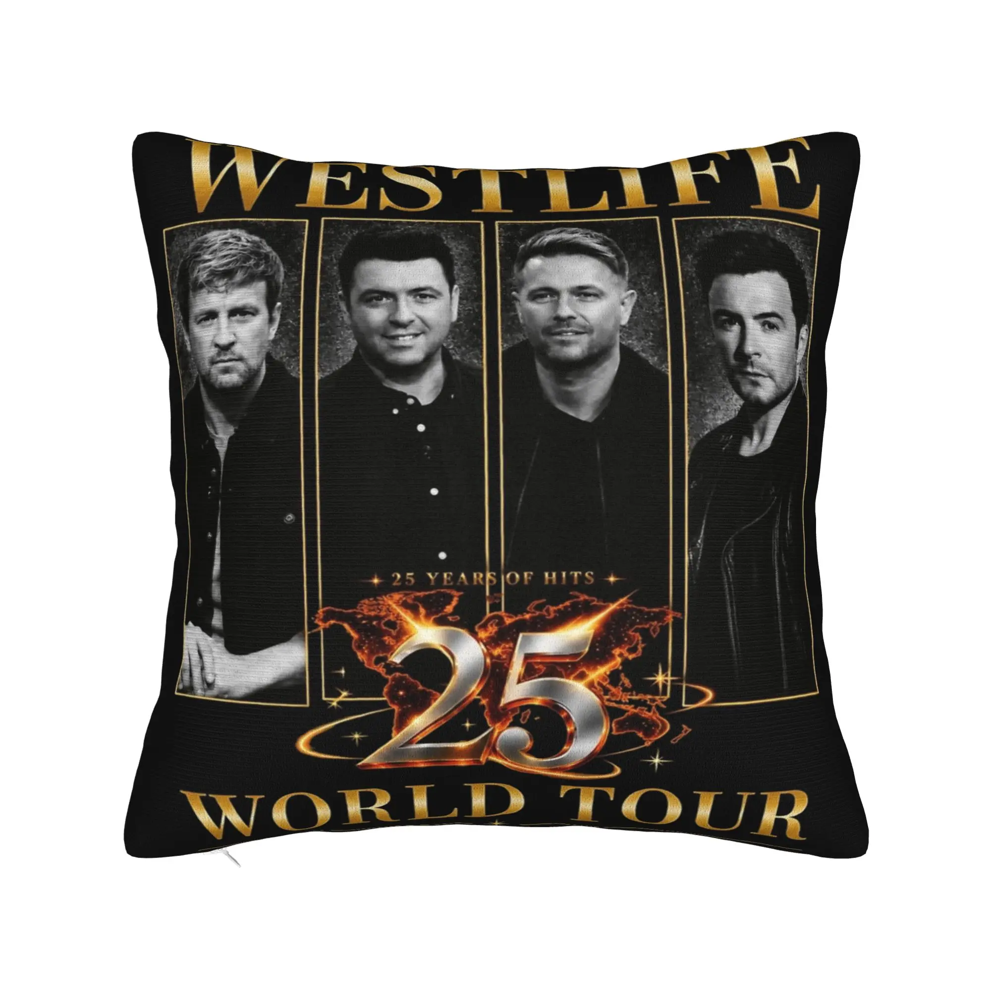 Decorative Pillow Cover Westlife 25th Anniversary Tour 2026 Merchandise Seat  Throw Pillow Case Cover Zipper Multiple Sizes