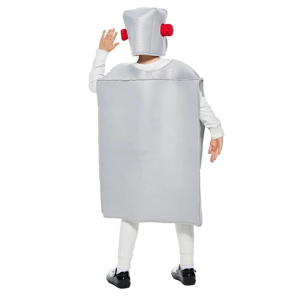 Kids Cute Robot Costume Unisex Jumpsuits With Hat Arrival Child Halloween Costumes Birthday Party Carnival Stage Performance