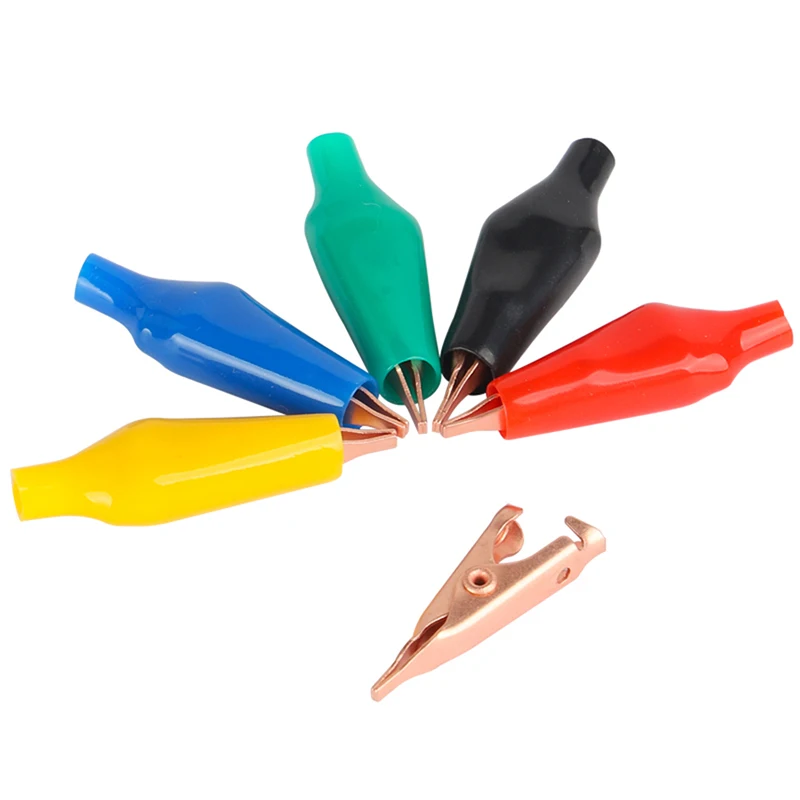 5A 27MM Soft Plastic Revestido Testing Probe Mini Clips Teste Jacaré Grampos Elétricos Teste para Laboratory Testing 7mm Abertura