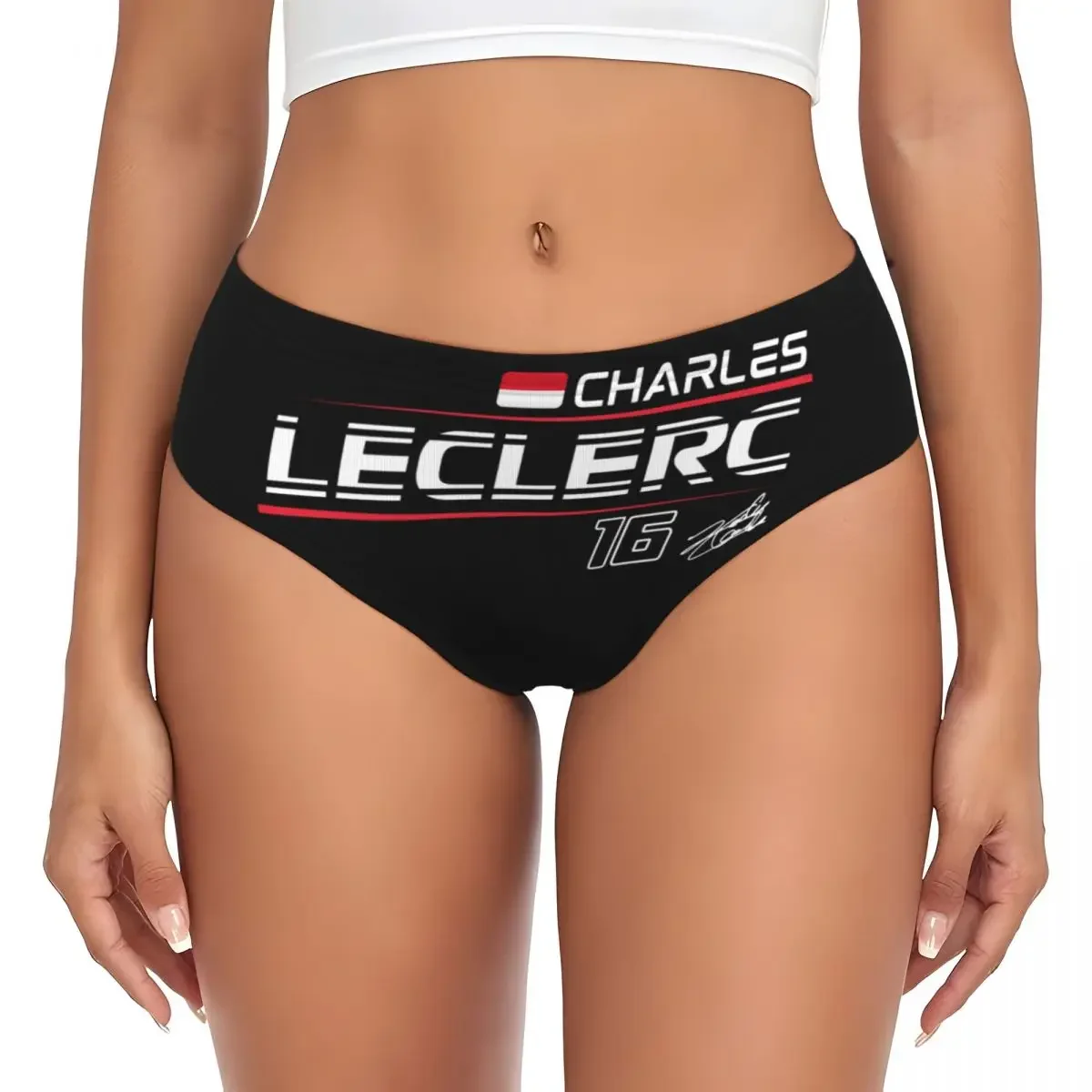 

Custom Women Charles Leclerc 16 Sport Car Race Panties Underwear Female Comfort Briefs Underpants