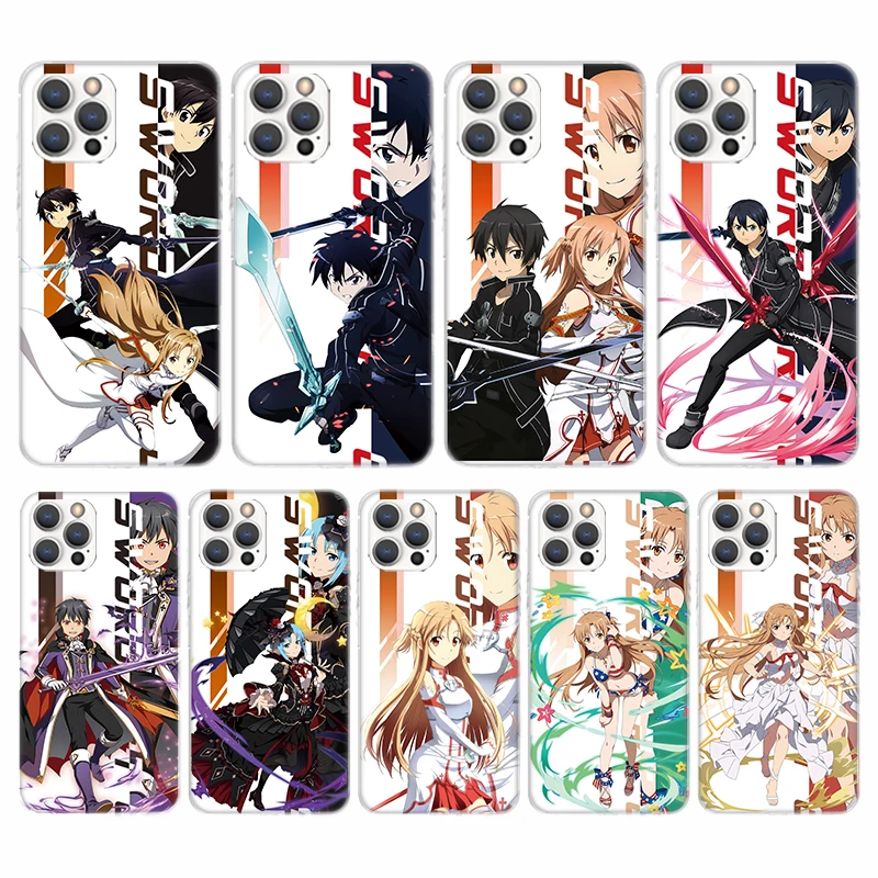 Anime Sword Art Online SAO Soft Phone Case For iPhone 16 15 14 13 12 11 Pro Max X XR XS 7 Plus 8 + SE 2020 Pattern Customized Co