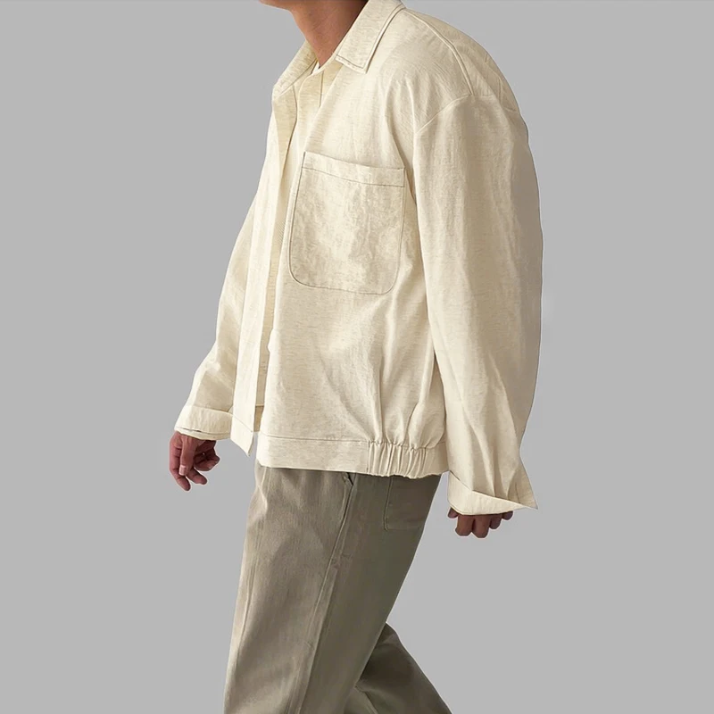 

INCERUN Мужская рубашка, однотонная, с лацканами, с длинным рукавом, свободная мужская одежда в корейском стиле, уличная одежда, модные повседневные топы 2025, мужские рубашки