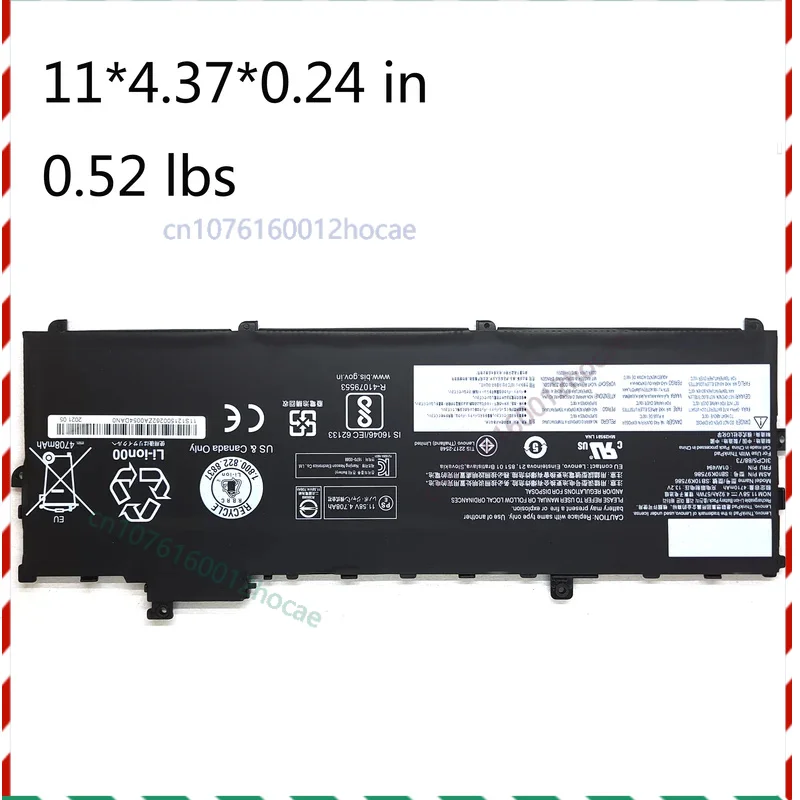 

Genuine 01AV494 01AV430 01AV431 SB10K97586 SB10K97587 SB10K97588 Battery For Lenovo ThinkPad X1 Carbon 5th Gen 2017 6th Gen 2018