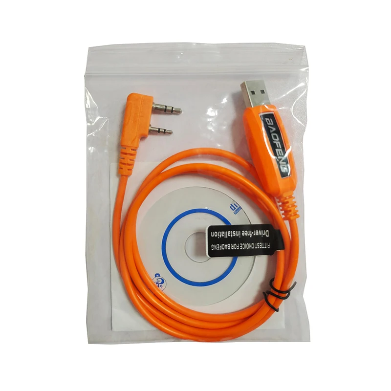 トランシーバーUSBプログラミングケーブル,Baofeng uv-5r uv82 888s uv-13 16 17 20 25 28 pro 5rm quansheng uv-k5 k6 5rplus用CD付き