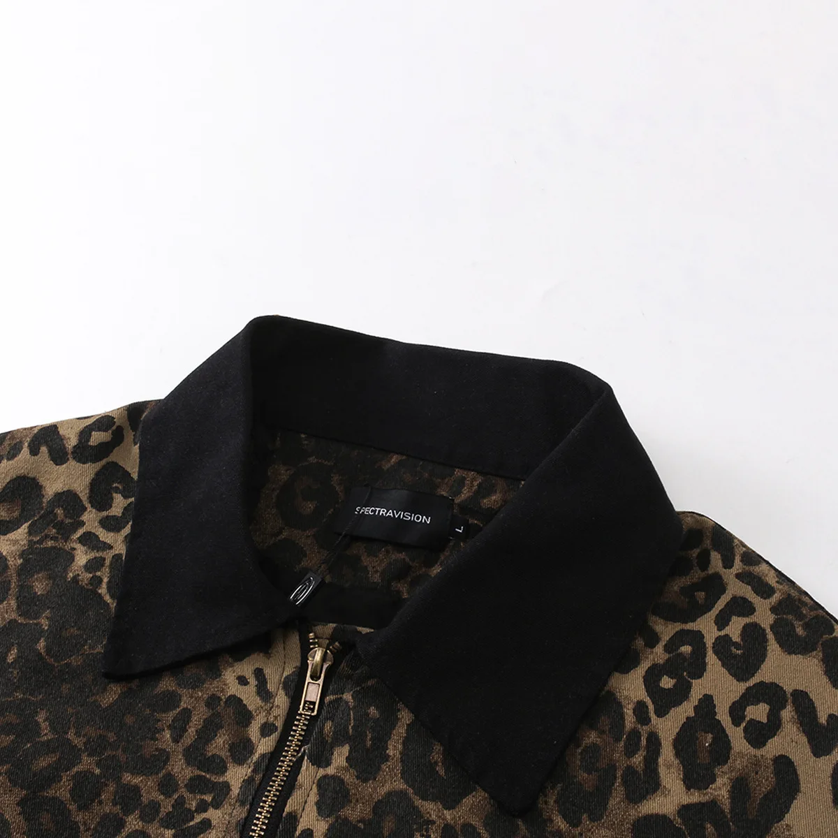 Casacos de leopardo vintage com zíper para mulheres e homens, Harajuku Streetwear, casaco Hip Hop, jaqueta curta extragrande, Outwear, 2024