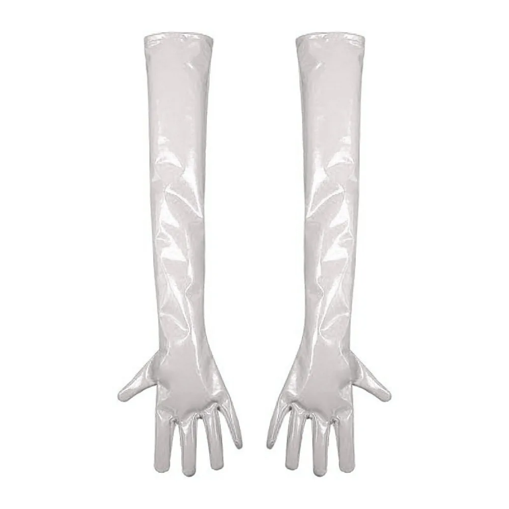 اللاتكس الأمونيا مرآة الذراع الطويلة قفازات خادمة مرحلة الأداء تأثيري ملهى ليلي بو قفازات جلدية