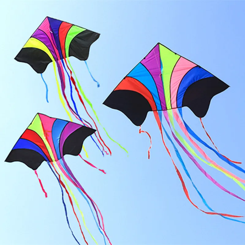 free shipping large rainbow kites flying breeze outdoor toys for adults parachute inflatable games cerf volant enfants kevlar