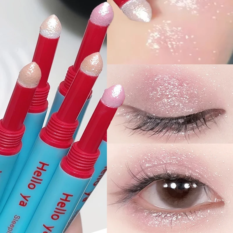 Dauerhafte Erhellen Augenlid Highlighter Lidschatten Stift Diamant Glänzend Wasserdicht Schwamm Kopf Eyeliner Lidschatten Liegen Seidenraupe Make-Up